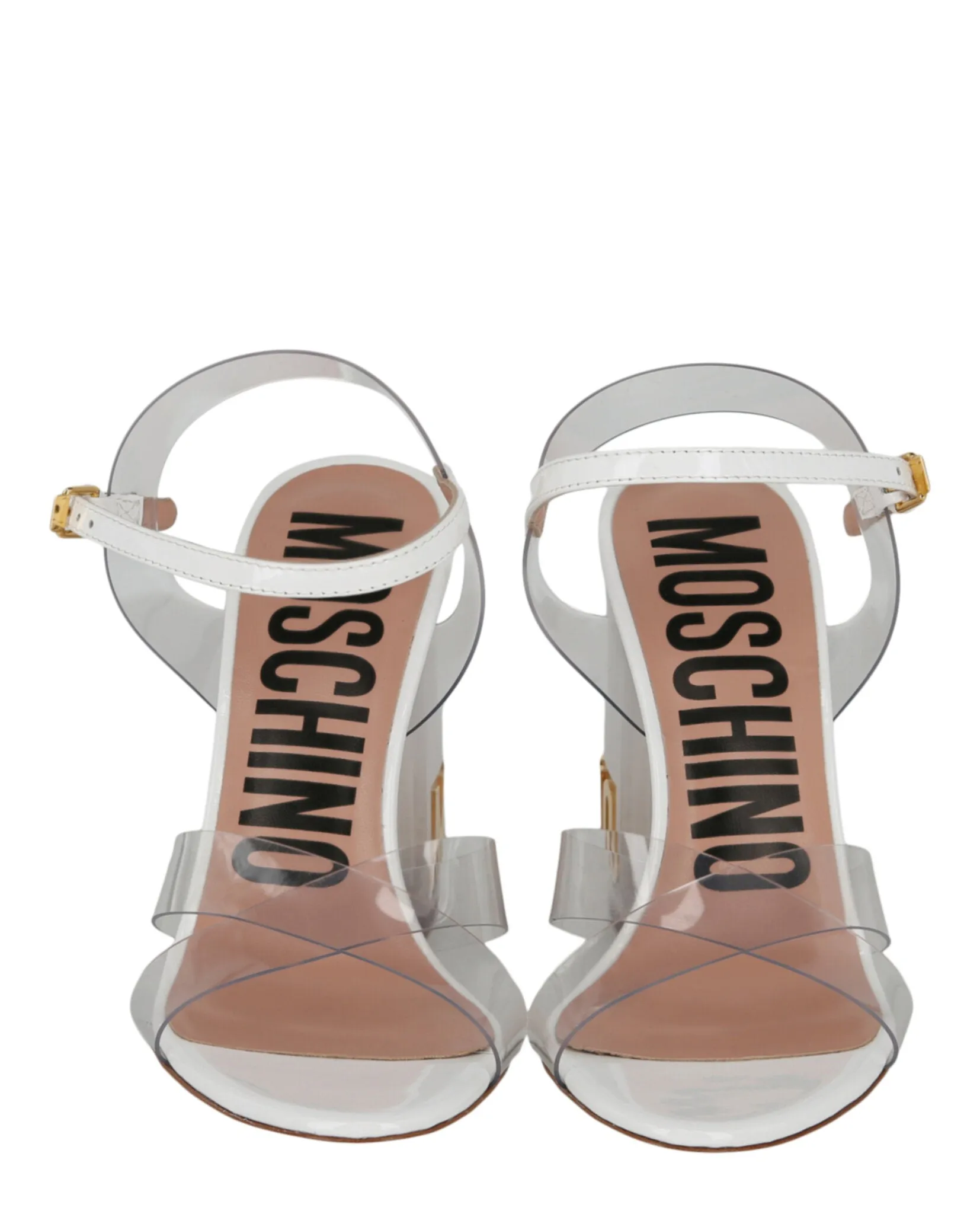 Transparent Logo Heel Sandals