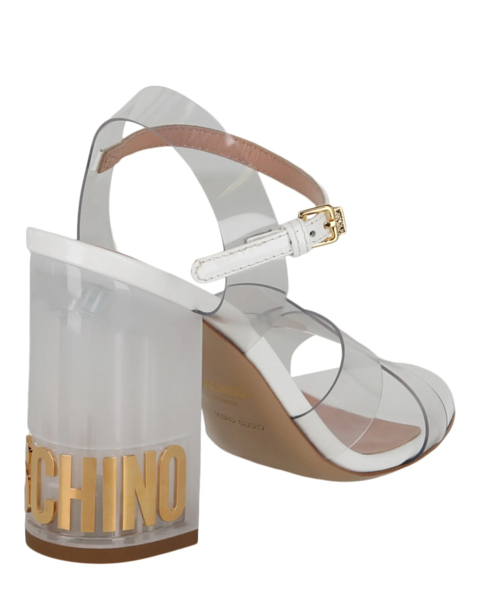 Transparent Logo Heel Sandals