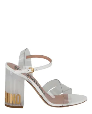 Transparent Logo Heel Sandals
