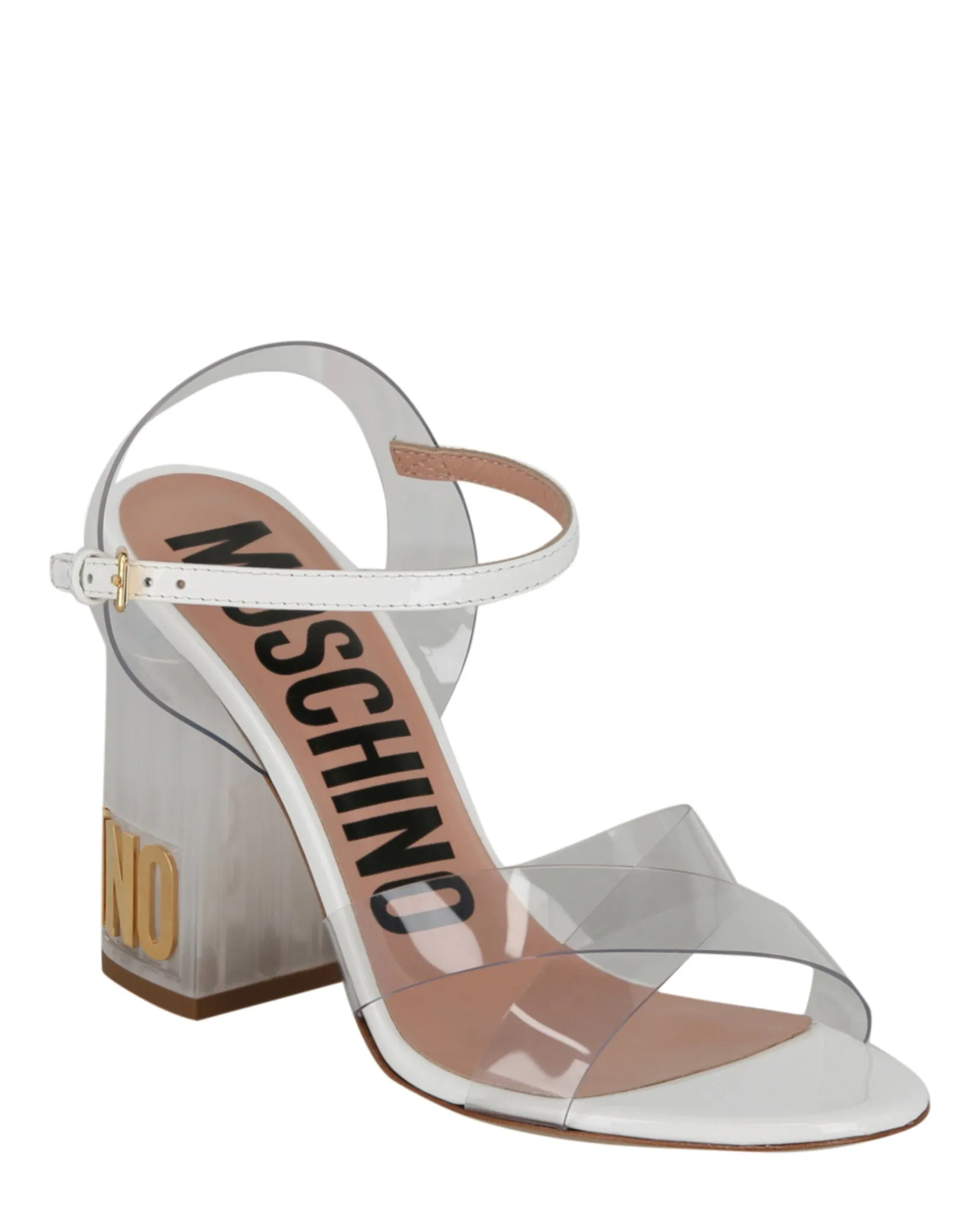 Transparent Logo Heel Sandals