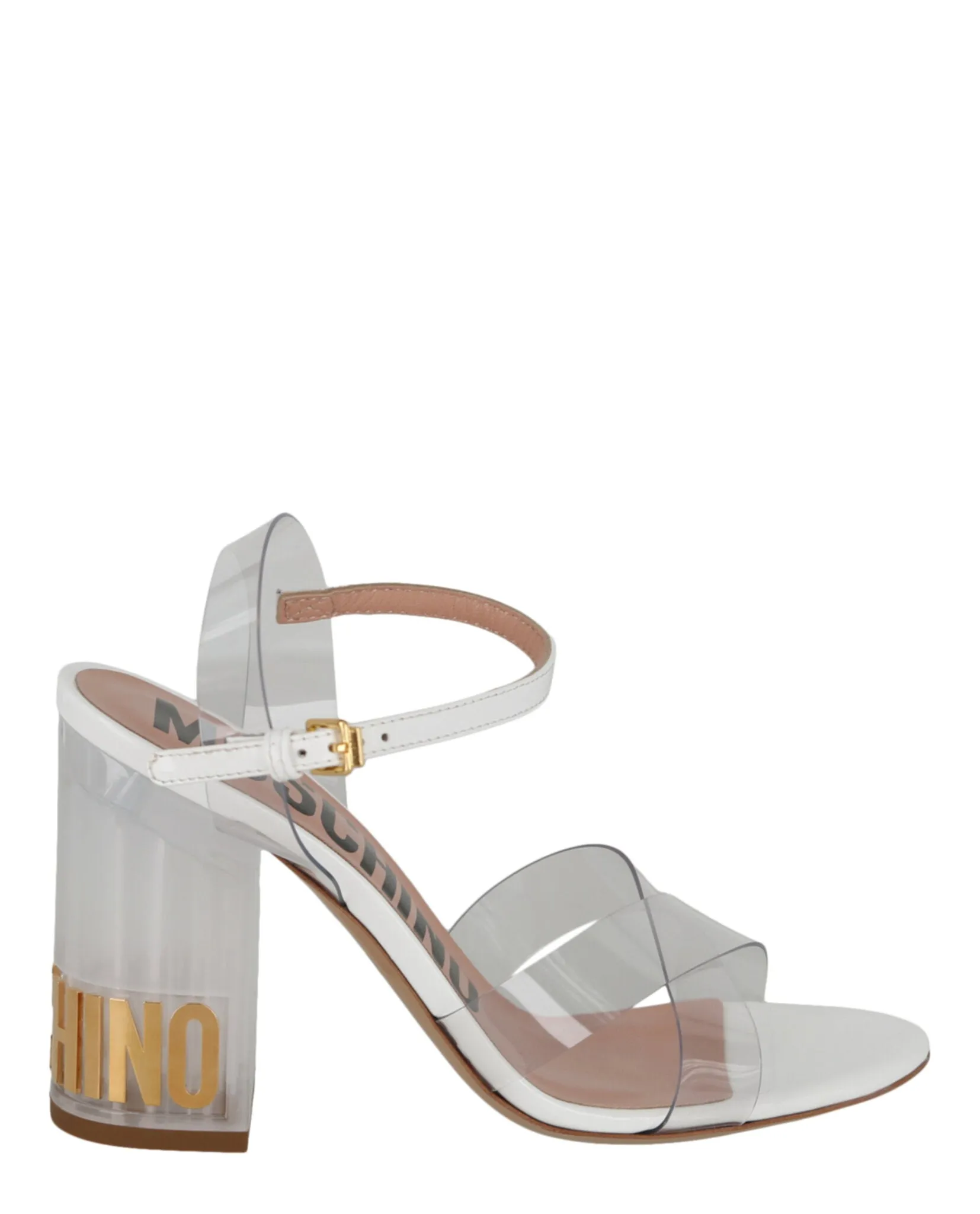 Transparent Logo Heel Sandals