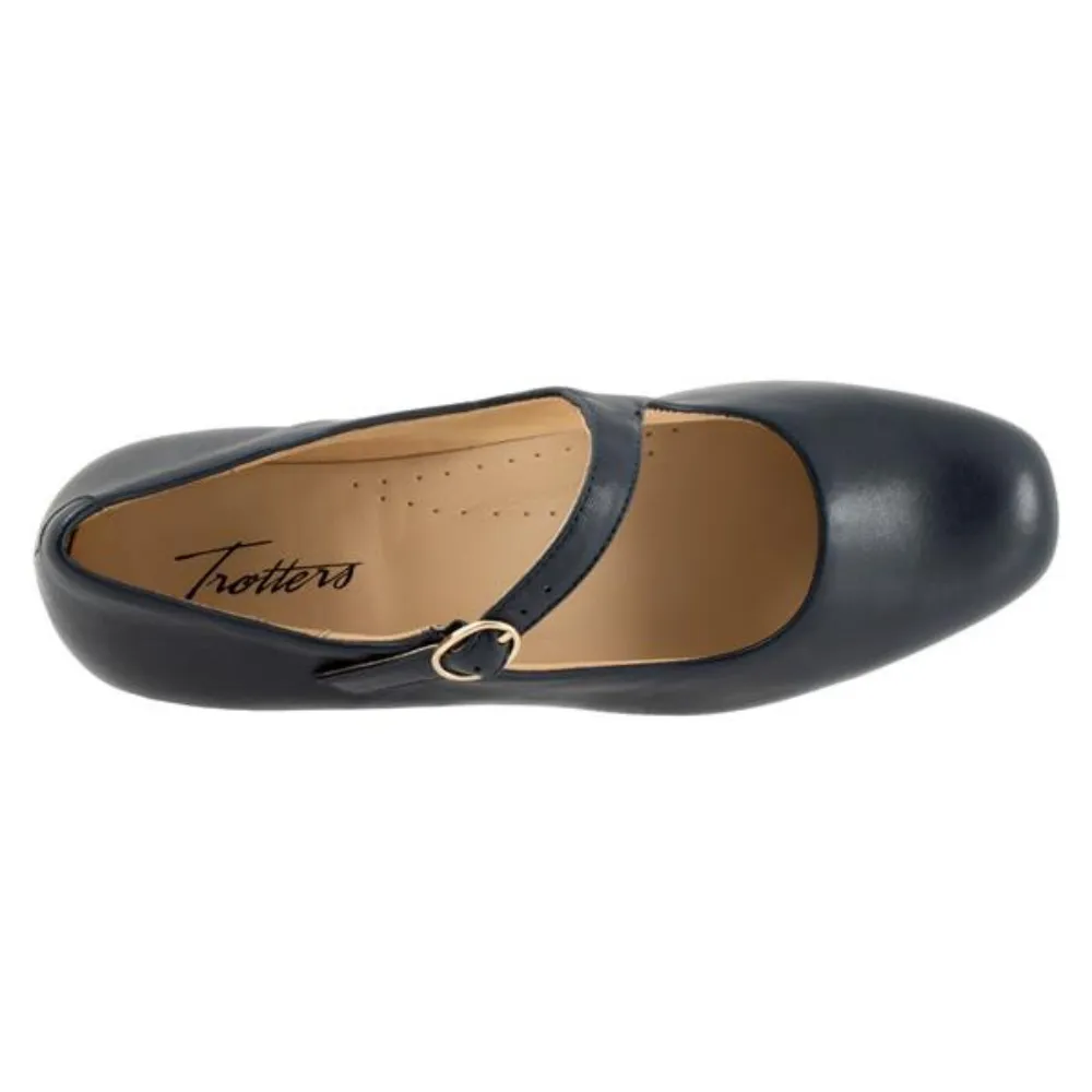 Trotters Desna Navy Kid Leather Heel (Women's)