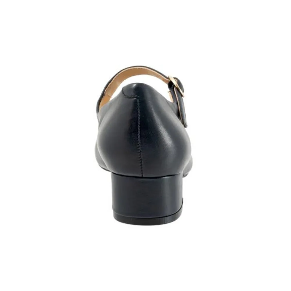 Trotters Desna Navy Kid Leather Heel (Women's)