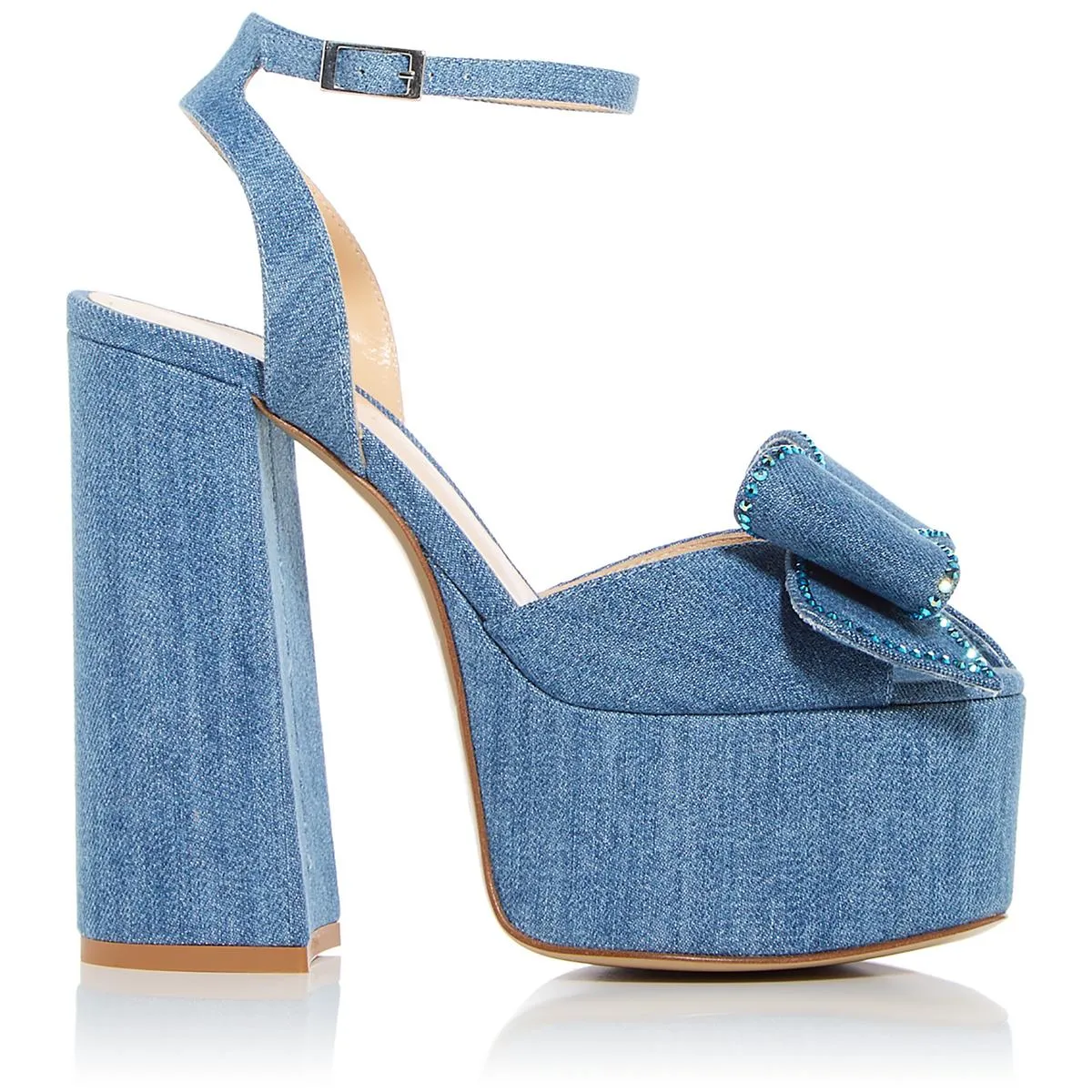 Upendi Womens Bow Denim Pumps