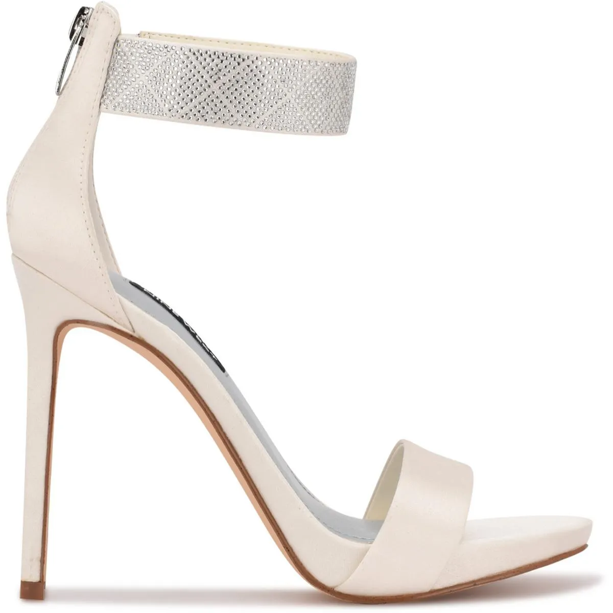 Utell Womens Embellished Satin Ankle Strap
