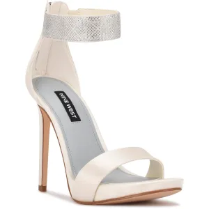 Utell Womens Embellished Satin Ankle Strap