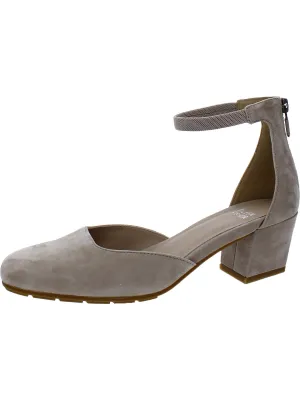 Veery Womens Suede Square Toe Block Heels