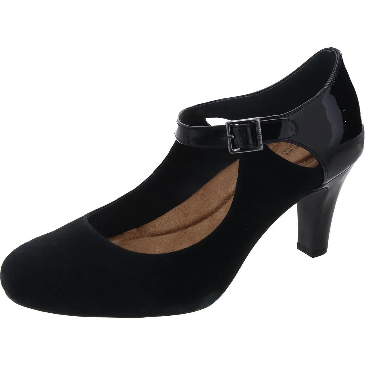 Velmahl Womens Patent Trim Slip On Pumps