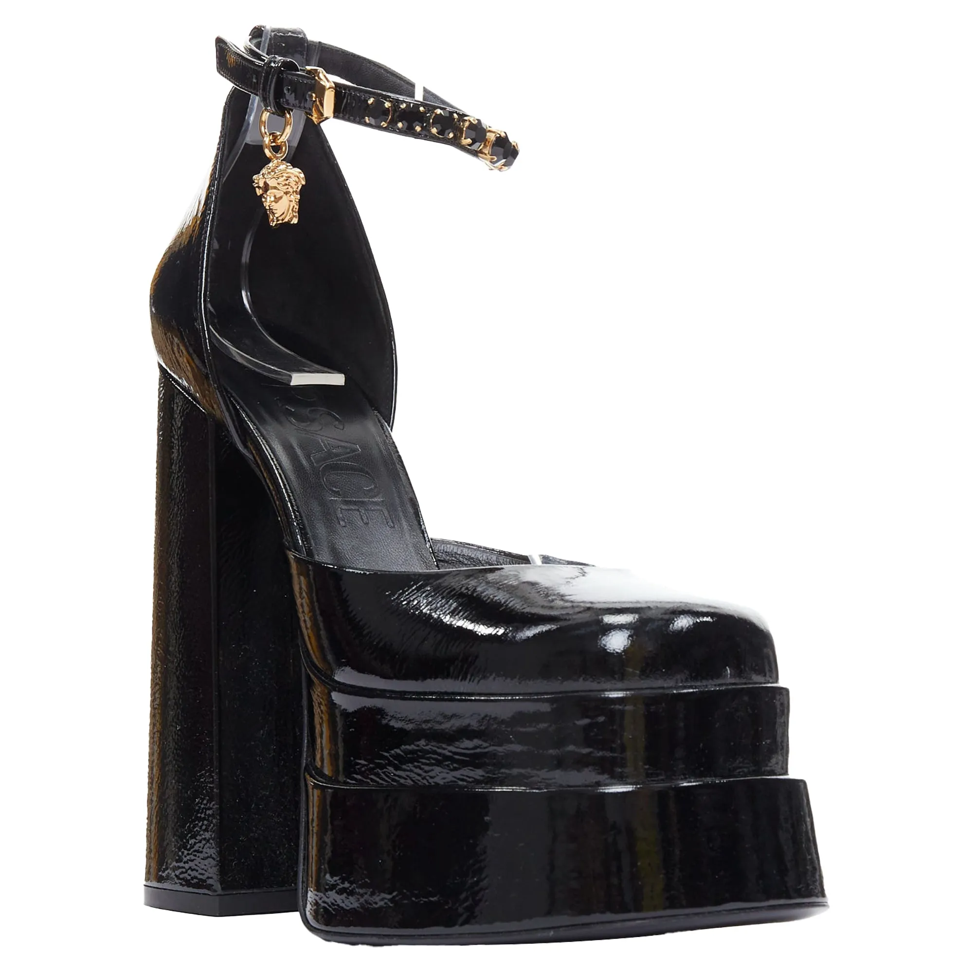 Versace Aevitas Patent Crystal Medusa Platform