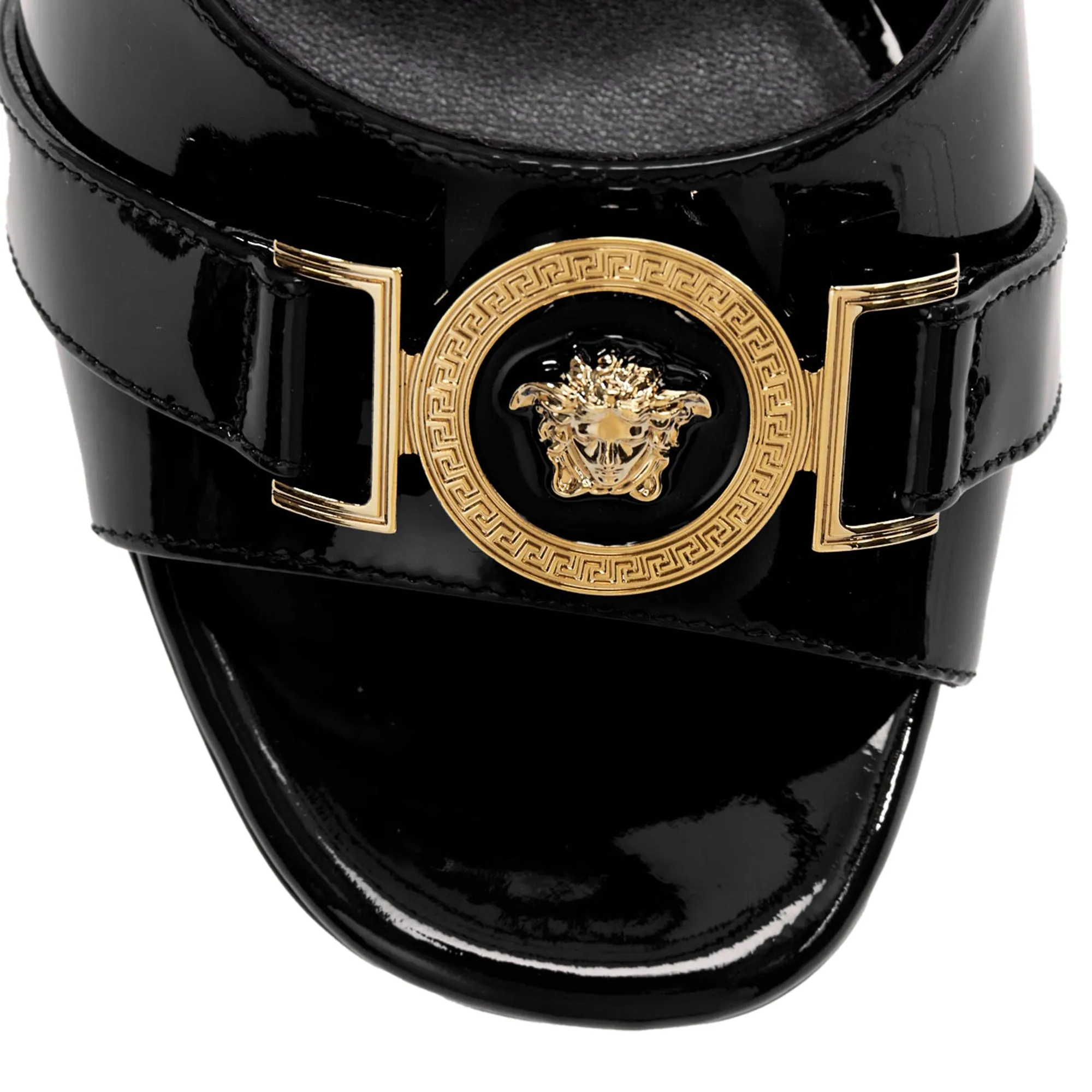 Versace Anthem Maryjane Calf Leather Double Buckle Platform Brogue