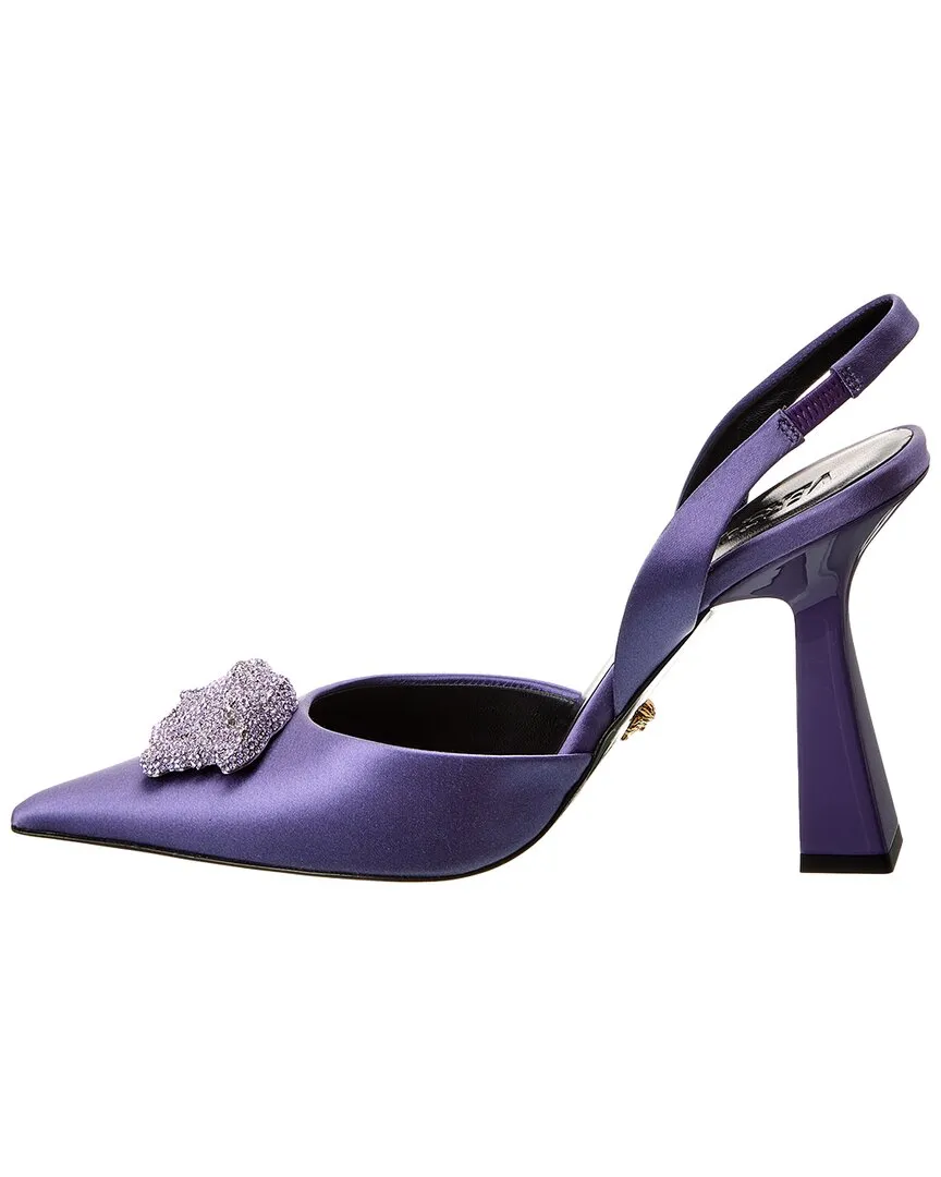 Versace La Medusa Satin Slingback Pump