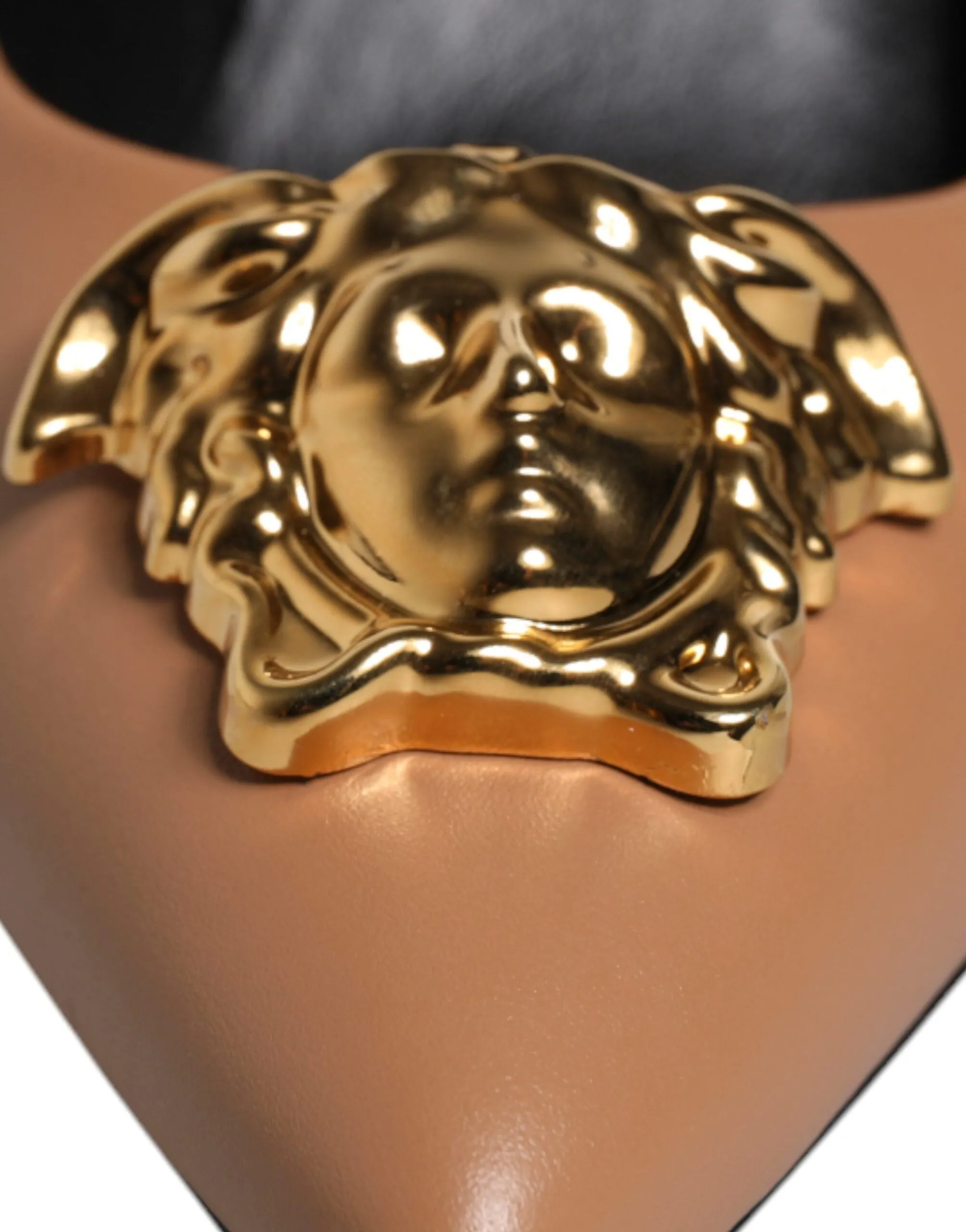 Versace  Leather Logo Plaque High Heels Pumps Women's Shoes
