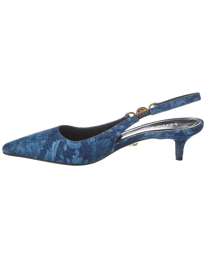 Versace Medusa Denim Slingback Pump