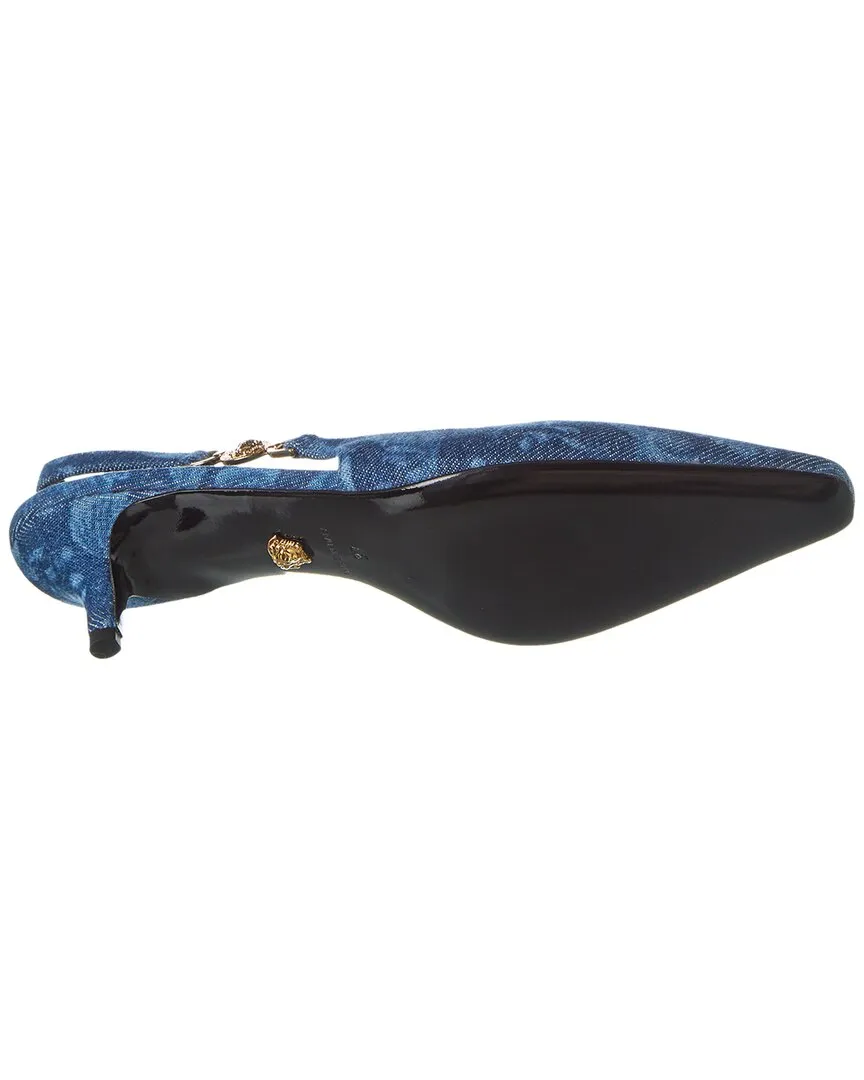 Versace Medusa Denim Slingback Pump