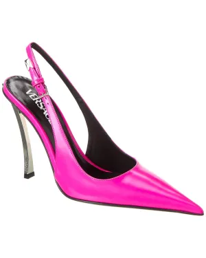 Versace Pin-Point Leather Slingback Pump