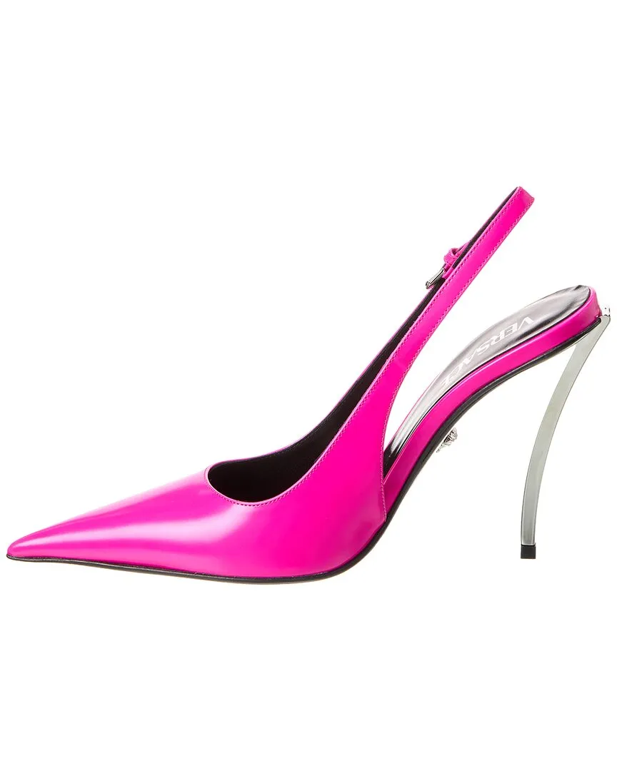 Versace Pin-Point Leather Slingback Pump