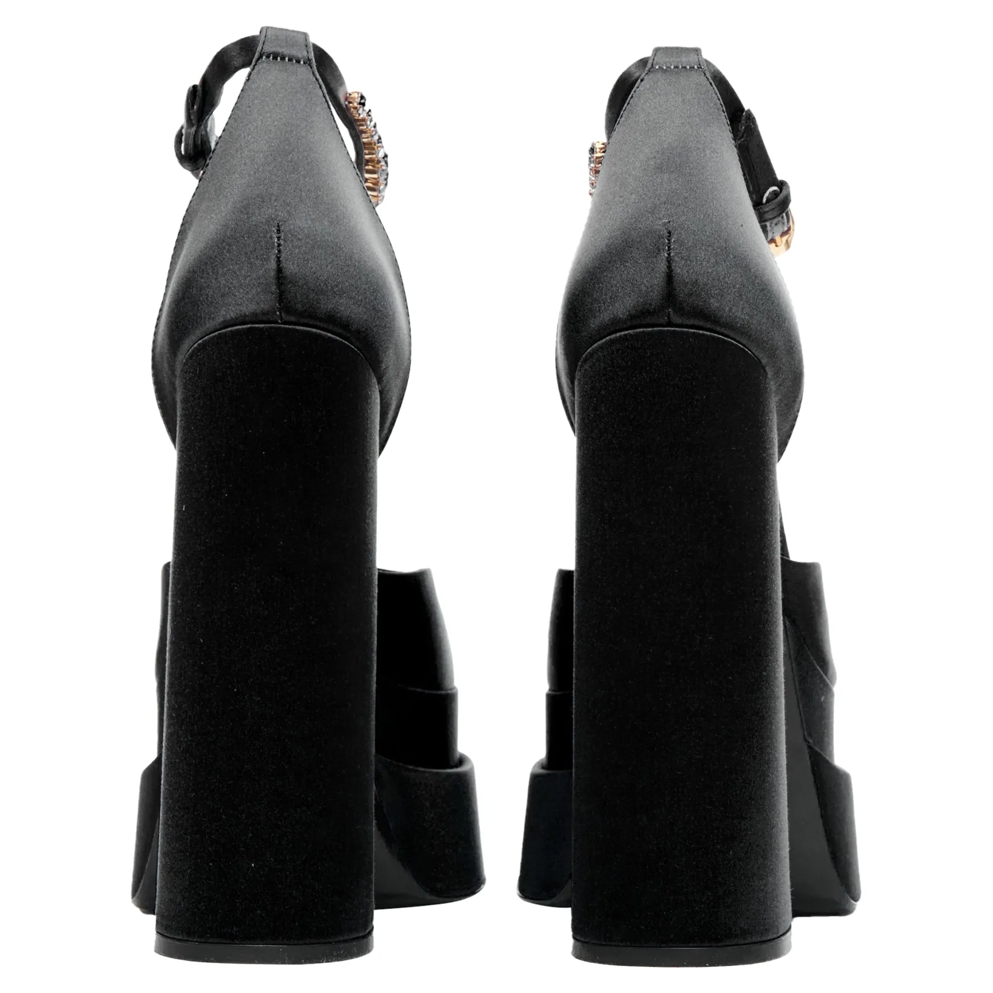 Versace Runway Aevitas 155 satin g crystal Medusa double platform