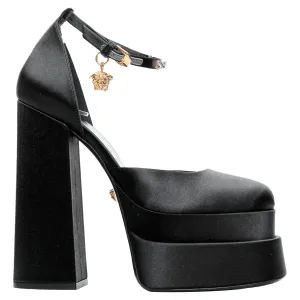 Versace Runway Aevitas 155 satin g crystal Medusa double platform