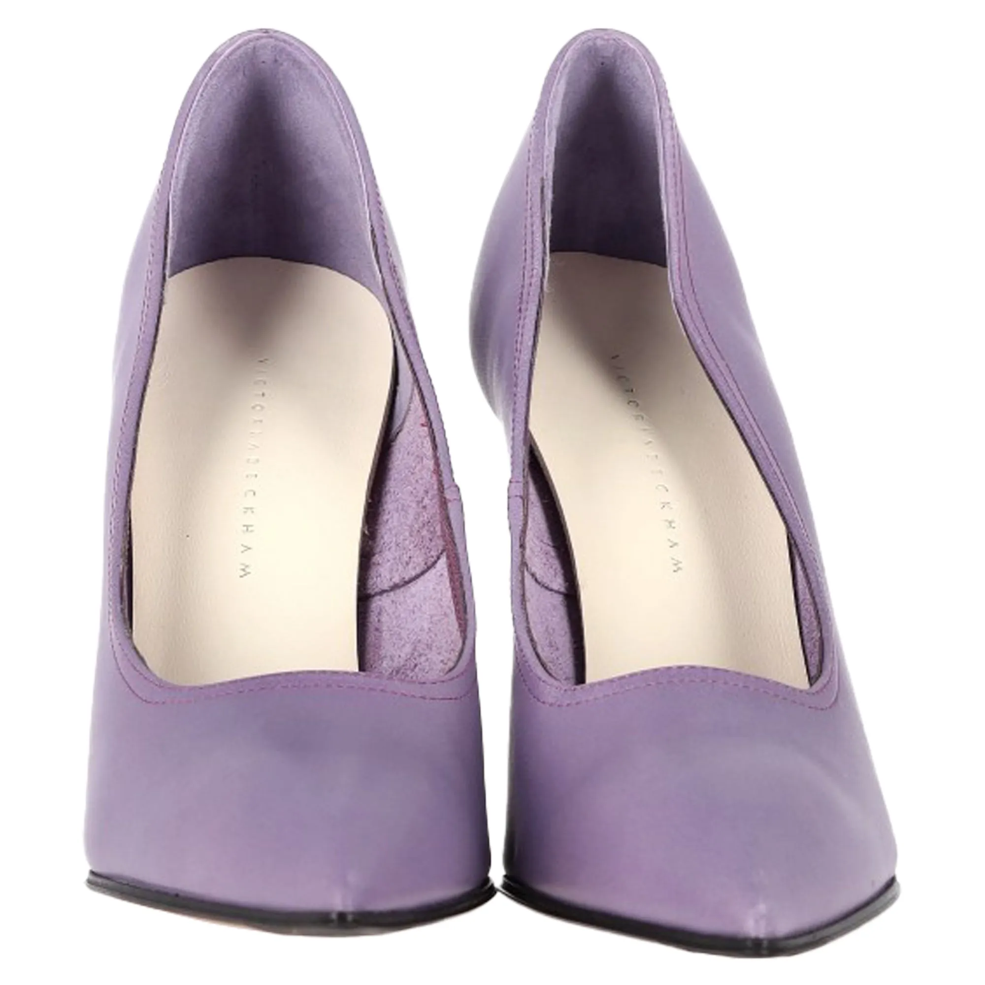 Victoria Beckham Pointed Toe Pumps in Purple Leather