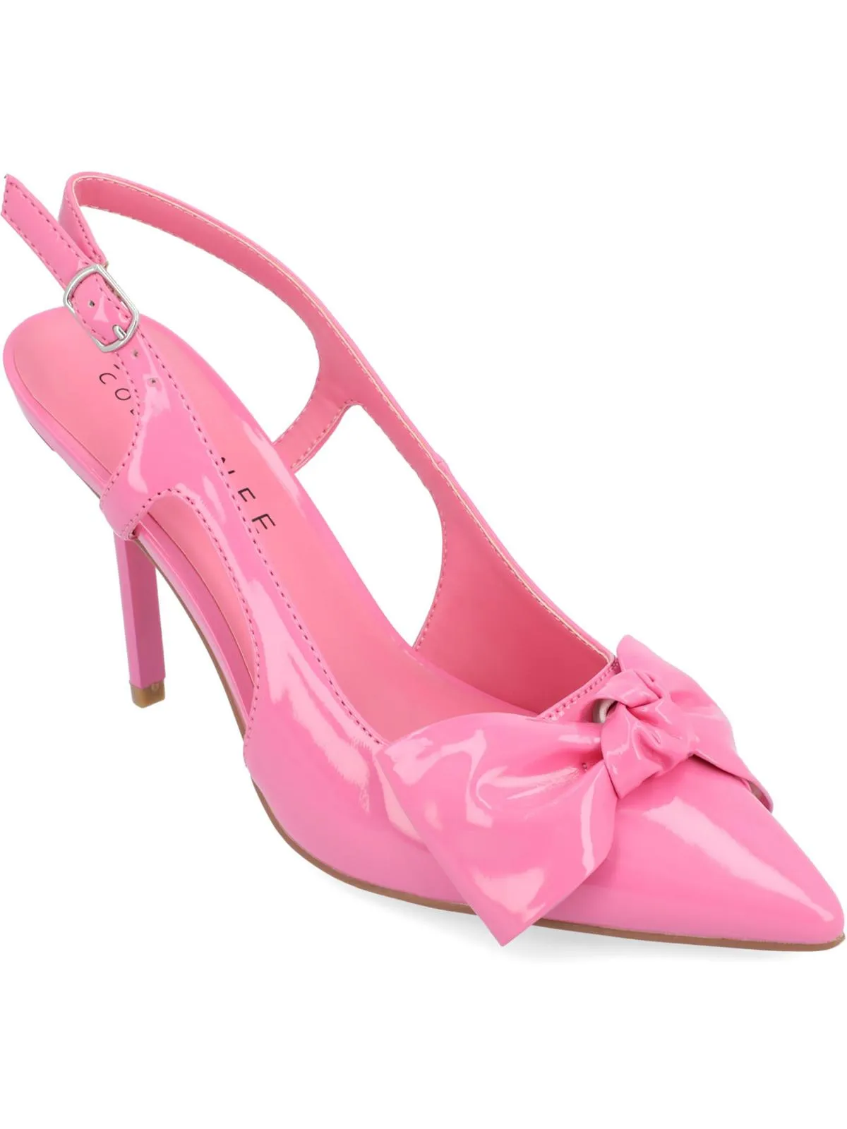 VIERA Womens Patent Leather Slingback Pumps