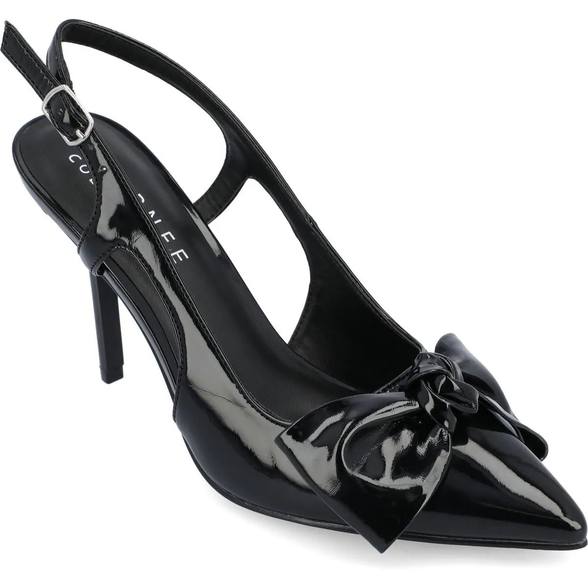 VIERA Womens Patent Leather Slingback Pumps