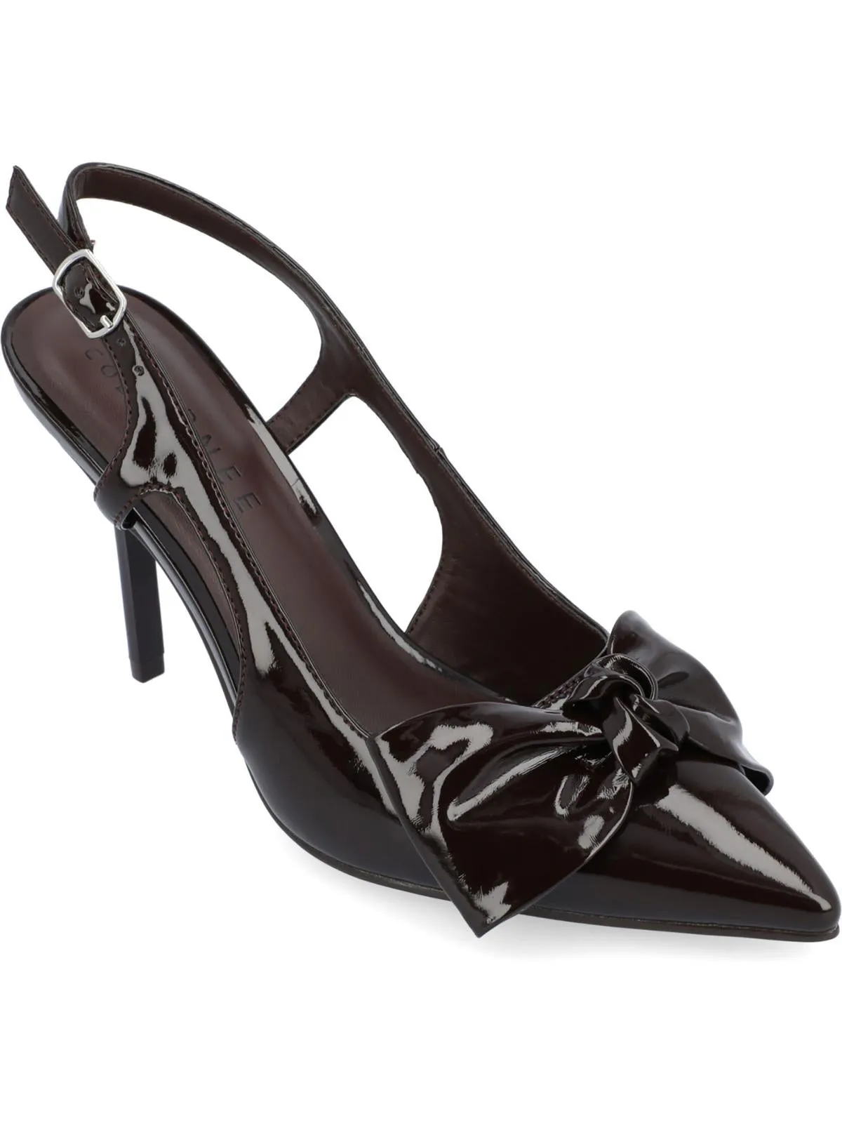 VIERA Womens Patent Leather Slingback Pumps