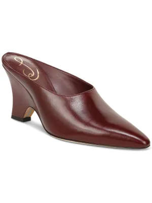 Vonn Womens Leather Pointed Toe Mules