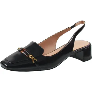 W30488 Womens Belted Manmade Slingback Heels
