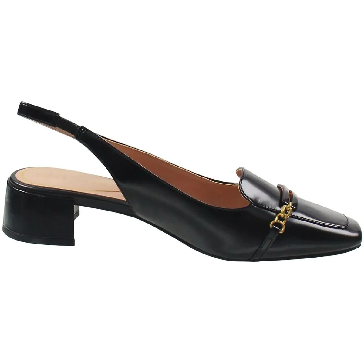 W30488 Womens Belted Manmade Slingback Heels