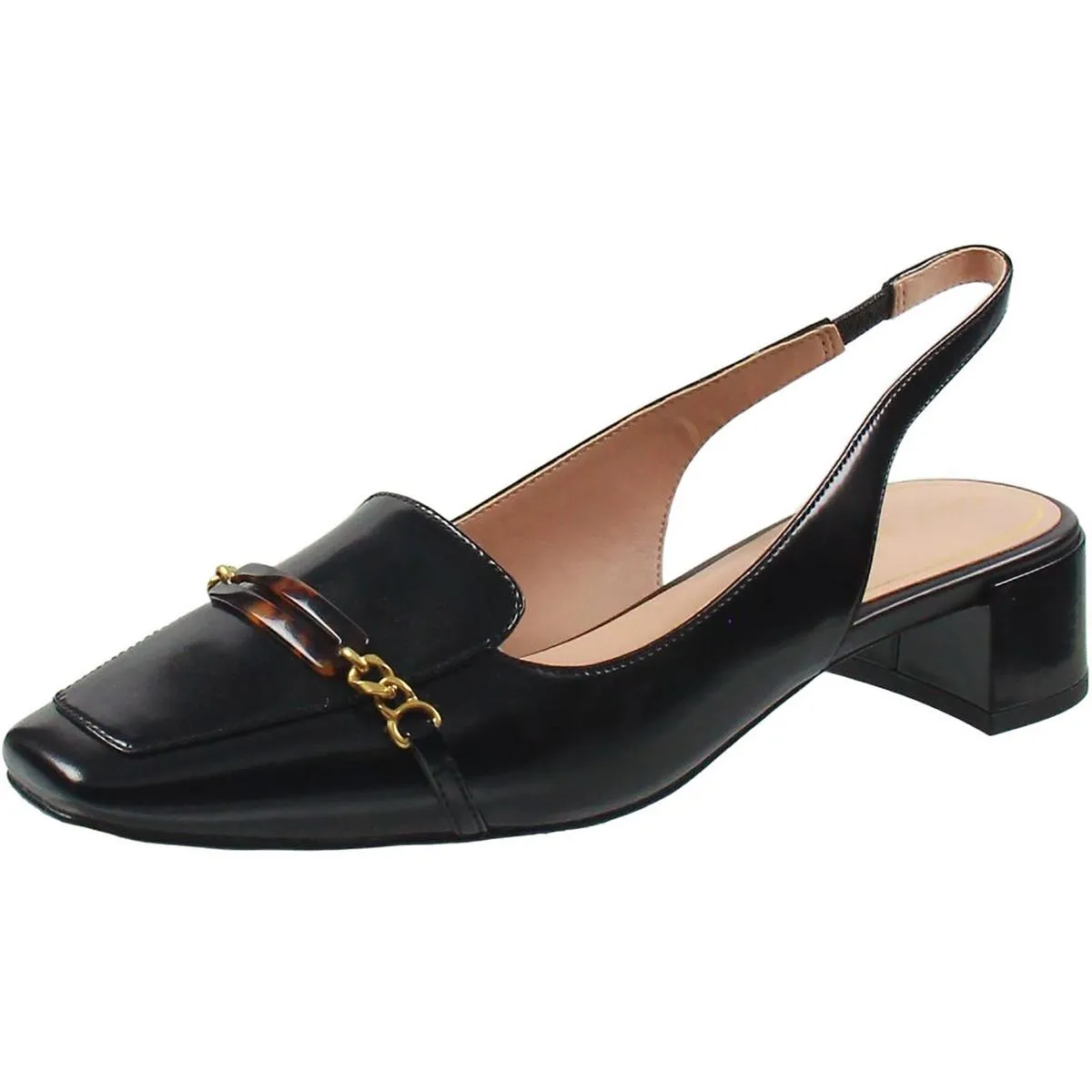 W30488 Womens Belted Manmade Slingback Heels