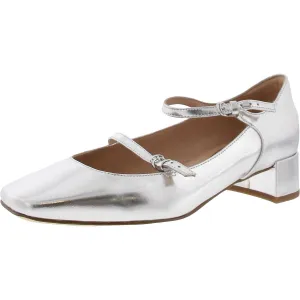 W30970 Womens Block Heel Leather Mary Jane Heels