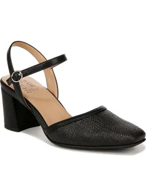 Wave Womens Woven Square Toe Slingback Heels