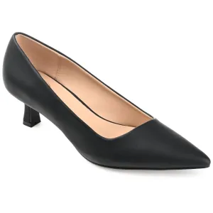 Wide Cecilia Kitten Heel Pumps In Black