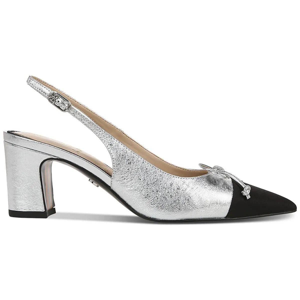 Willette Womens Leather Block Heel Slingback Heels