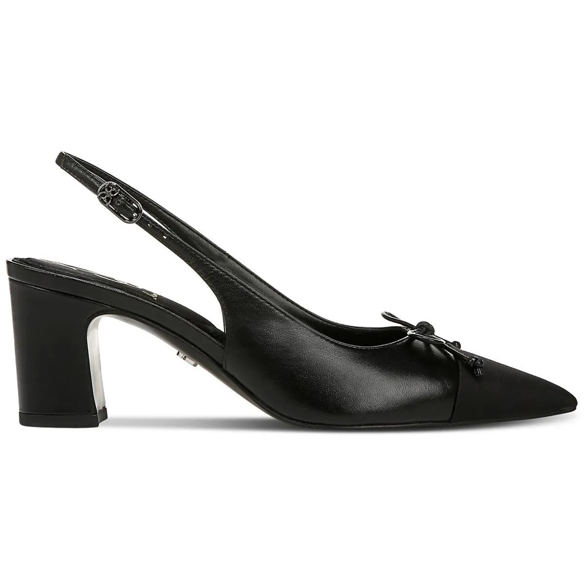Willette Womens Leather Block Heel Slingback Heels