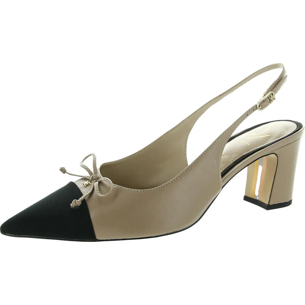 Willette Womens Leather Block Heel Slingback Heels
