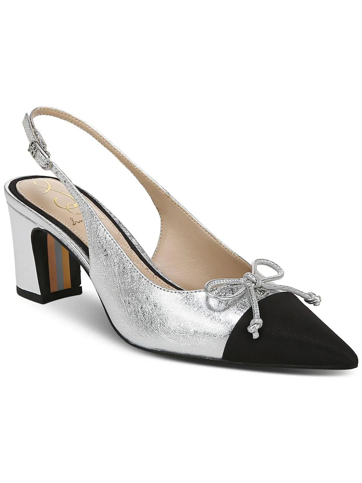 Willette Womens Leather Block Heel Slingback Heels