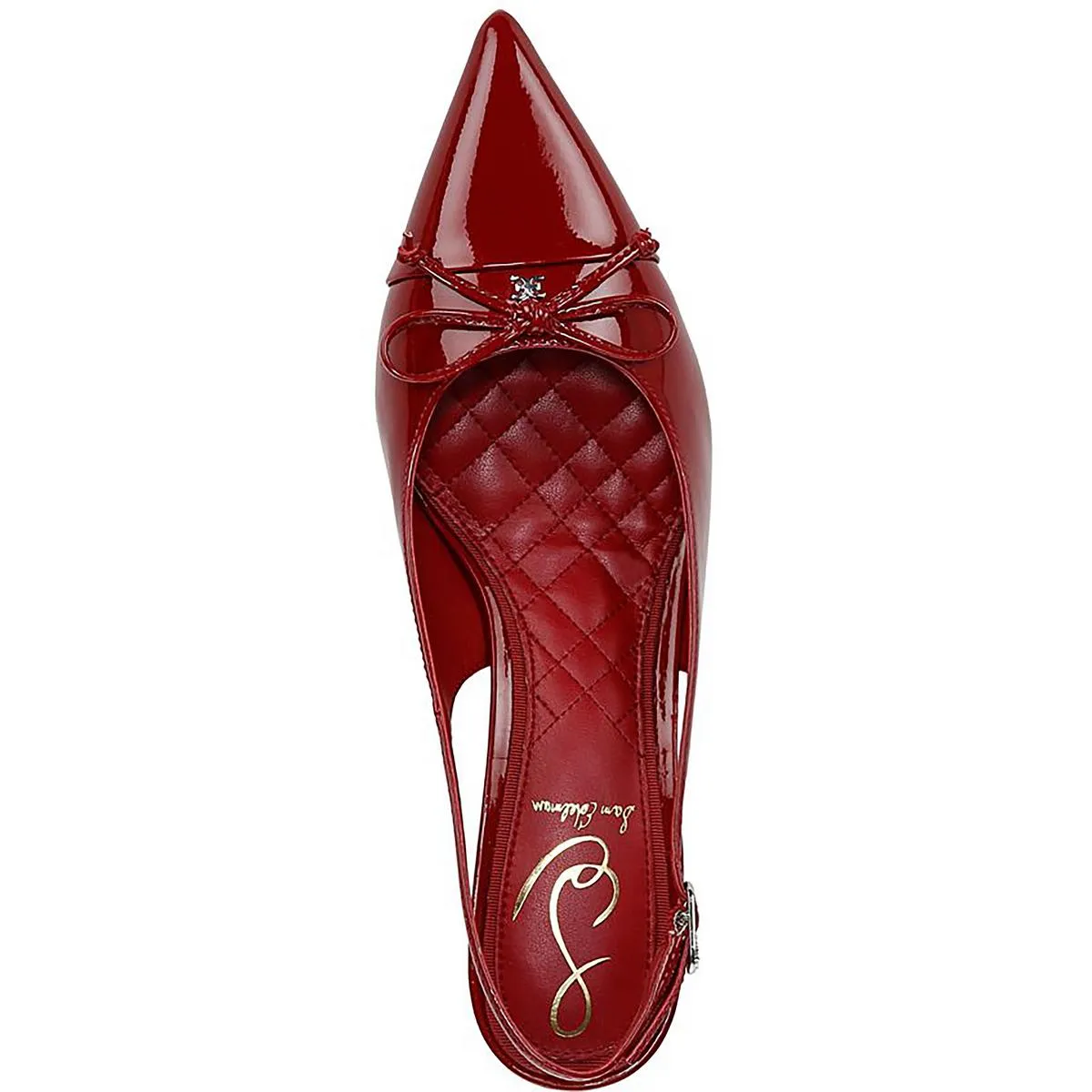 Willette Womens Patent Pointed Toe Slingback Heels