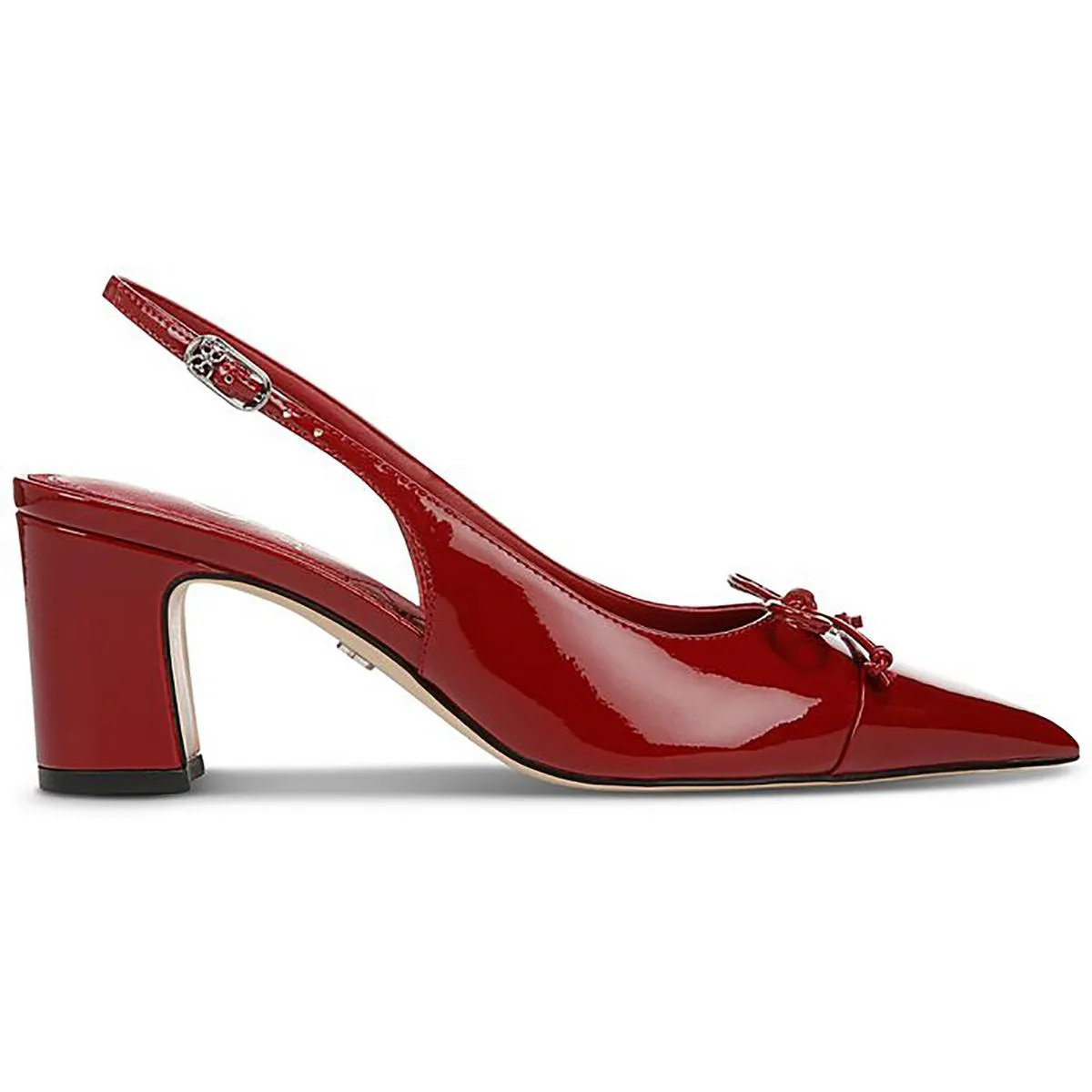 Willette Womens Patent Pointed Toe Slingback Heels
