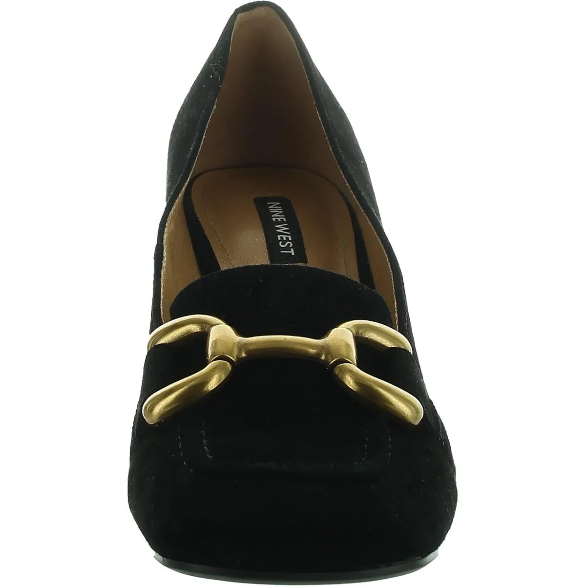 WNVEEPE Womens Block Heel Leather Loafer Heels