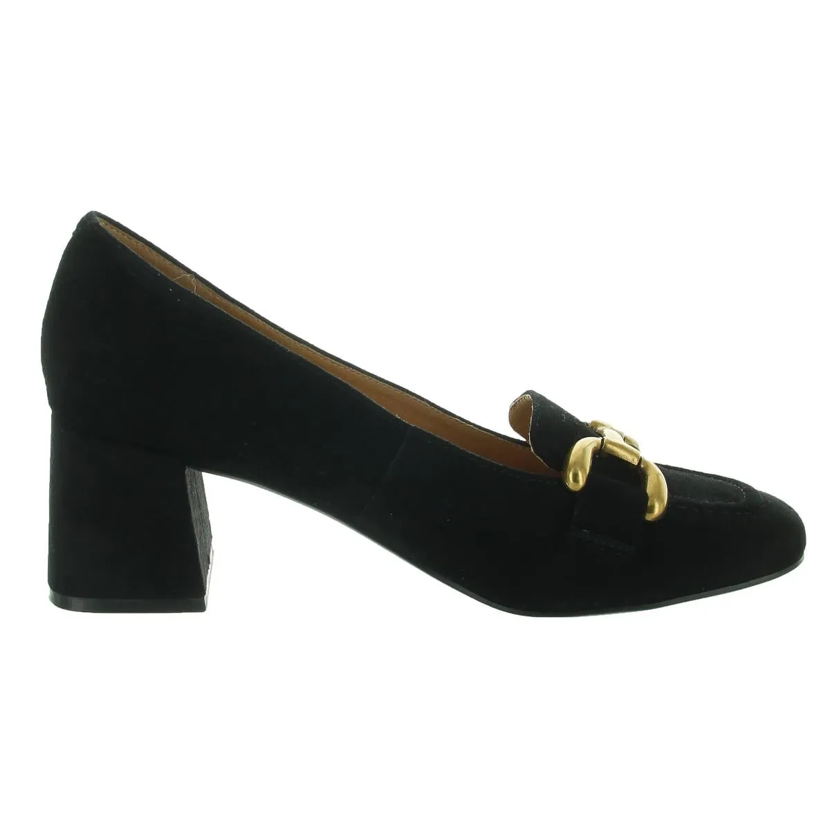 WNVEEPE Womens Block Heel Leather Loafer Heels