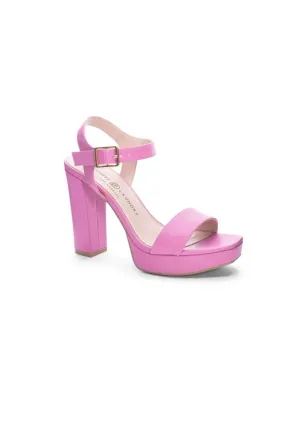 Women's Ankle Strap Platform Heels In Pink