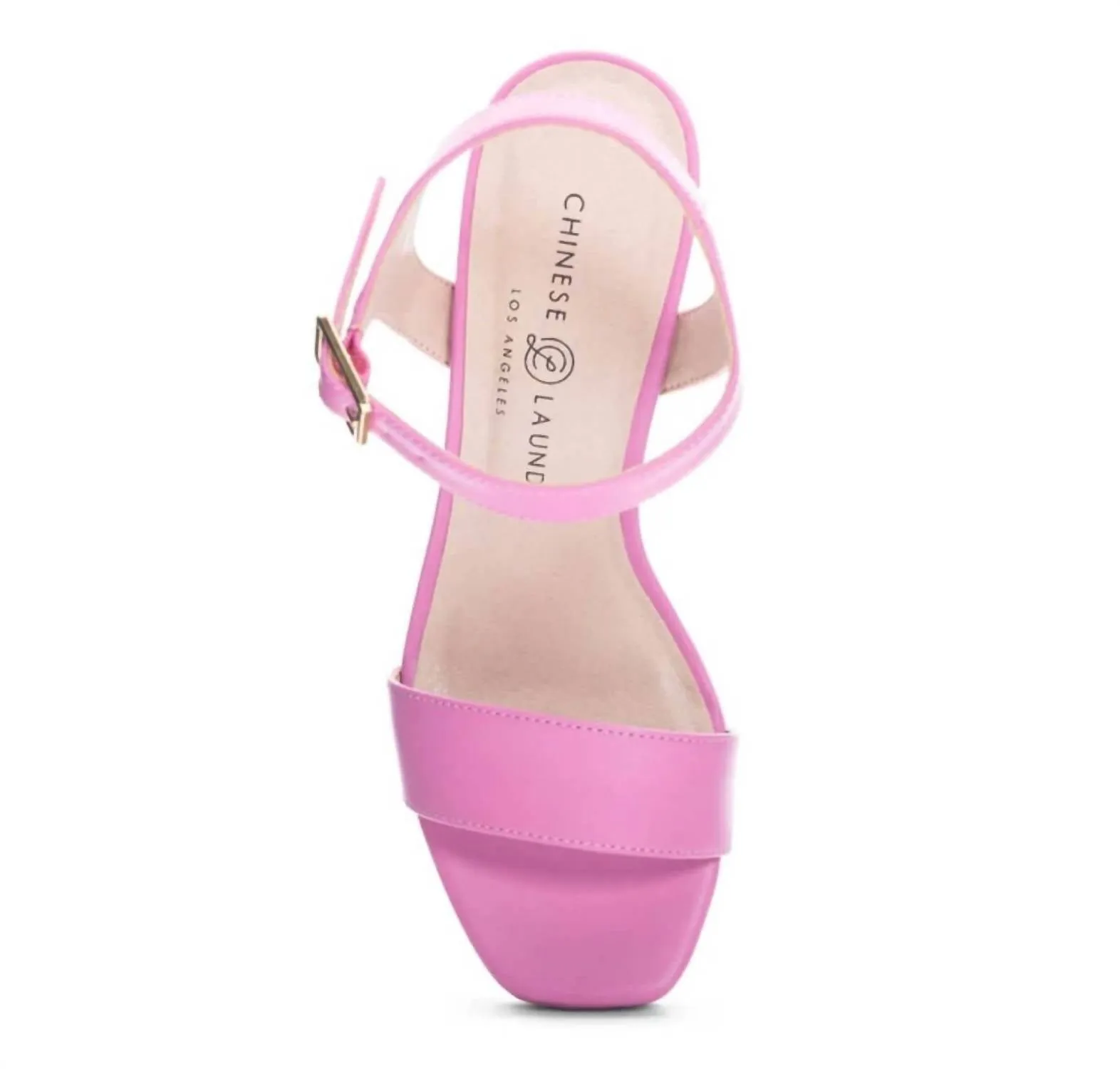 Women's Ankle Strap Platform Heels In Pink