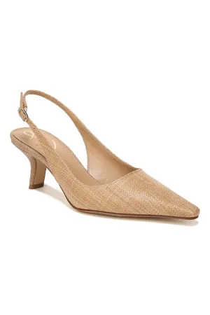 Women's Bianka Slingback Pump In Tan Raffia