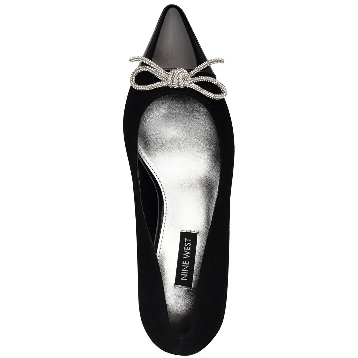 Womens Bow Leather Kitten Heels