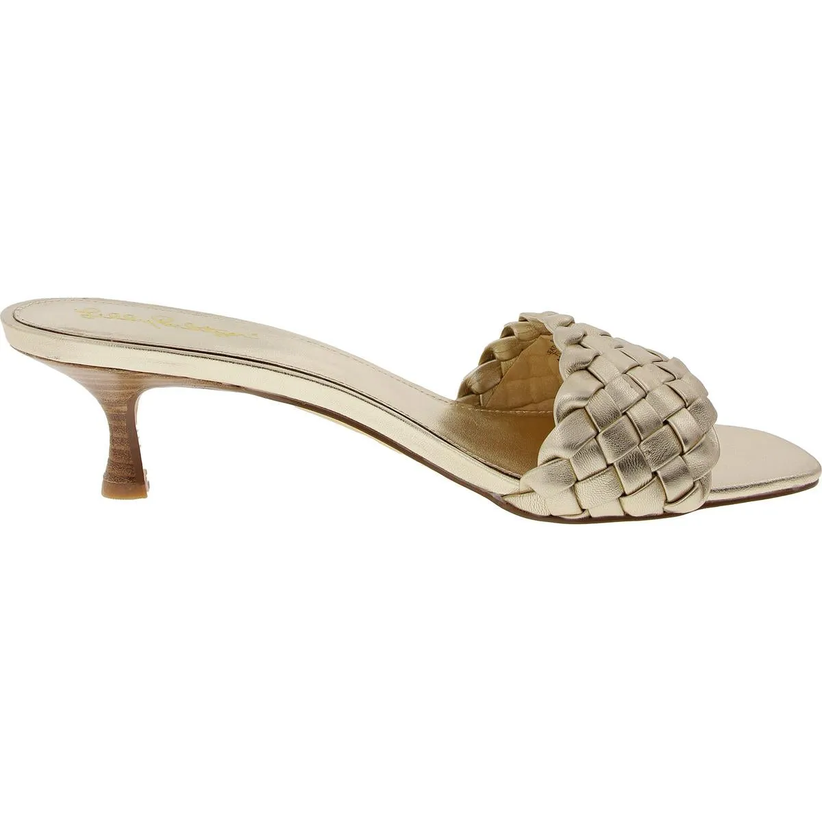 Womens Braided Manmade Kitten Heels