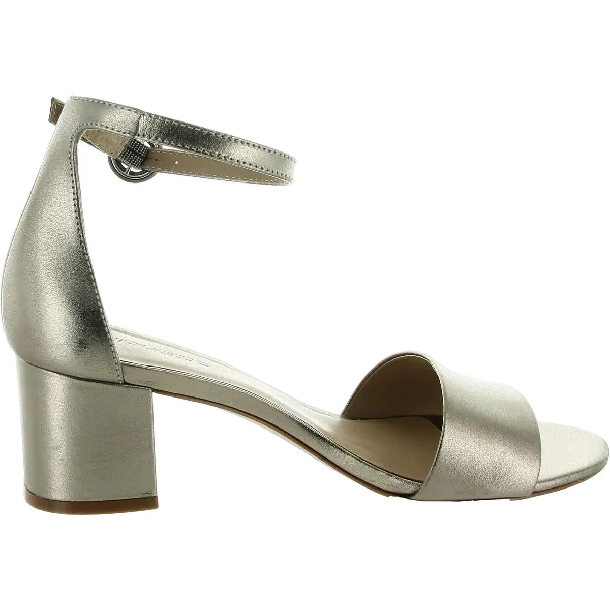 Womens Buckle Leather Block Heels