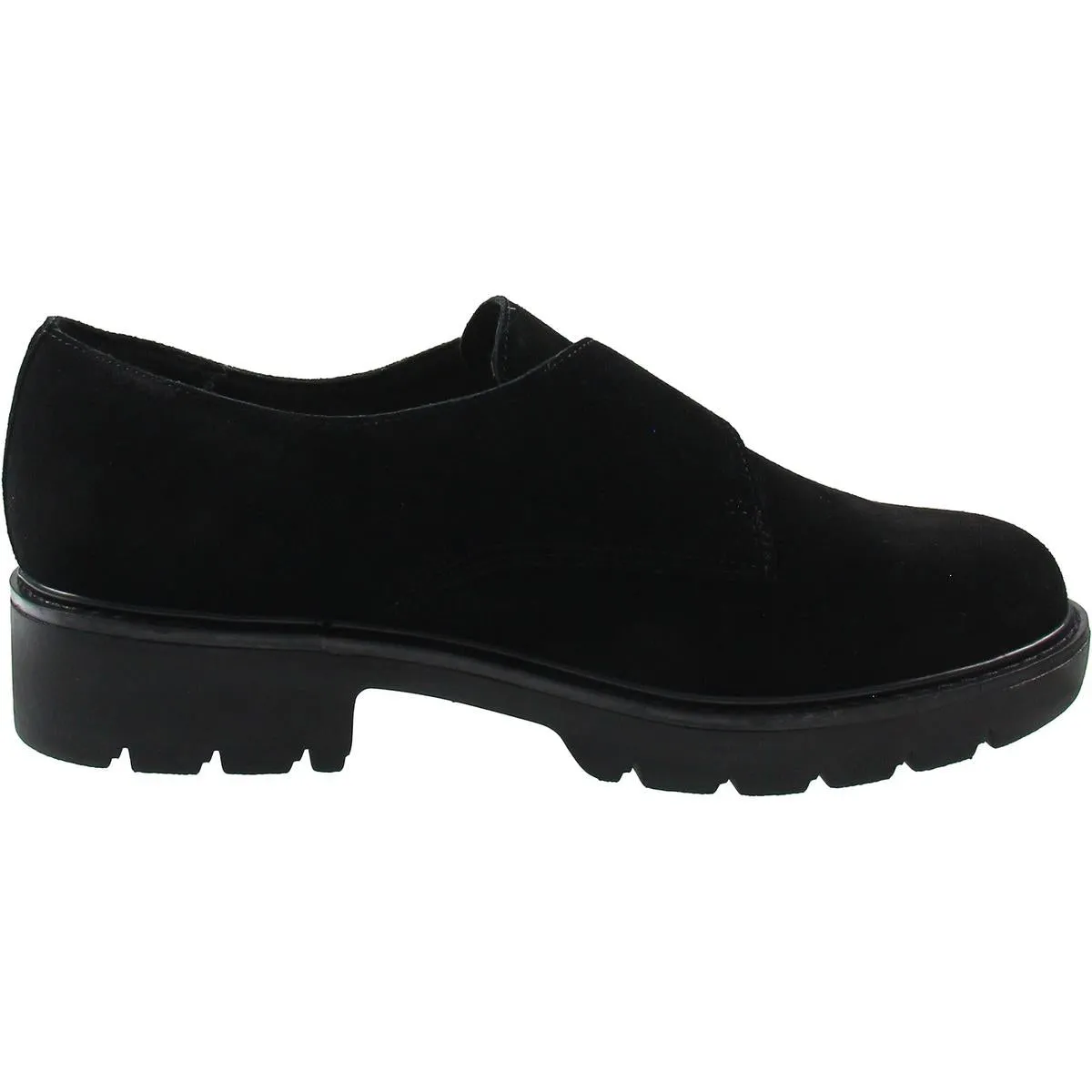 Womens Buckle Leather Loafer Heels