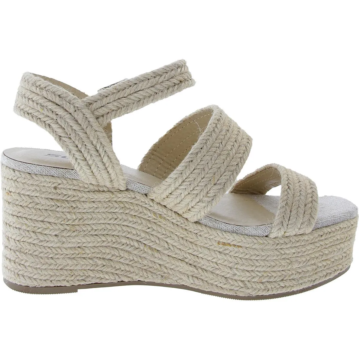 Womens Buckle Manmade Espadrille Heels