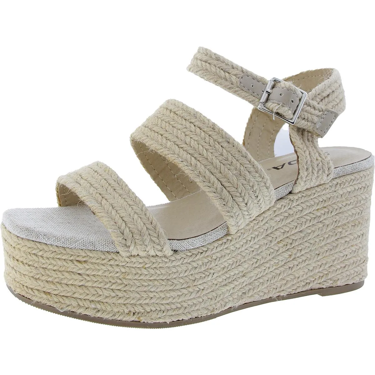 Womens Buckle Manmade Espadrille Heels